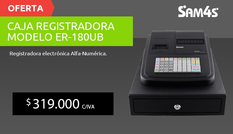 CAJA REGISTRADORA SAM4S MODELO ER-180 UB